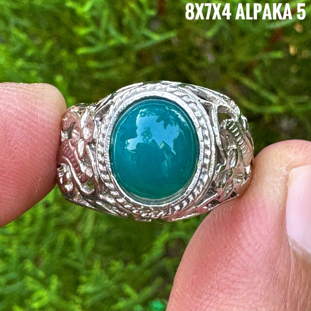 Cincin Batu Akik Natural Bacan (Asli Alam)