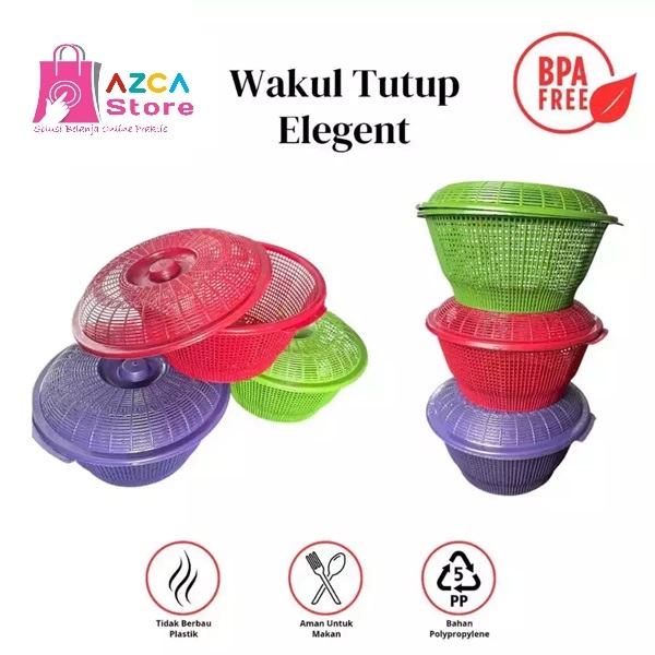 (PAKET HEMAT 12 PCS) WAKUL TUTUP ELEGANT - WAKUL BERKATAN PLASTIK - BESEK HAJATAN - CETING PLASTIK