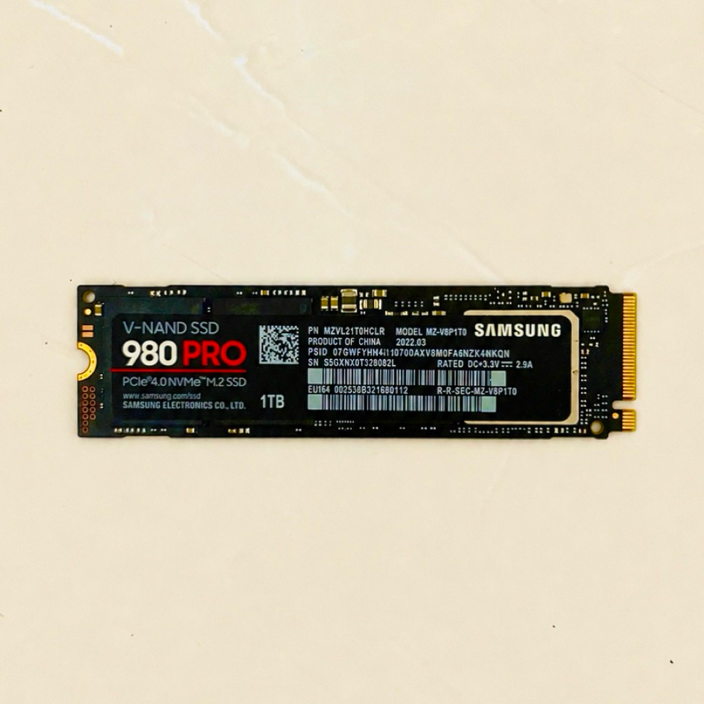 NVMe SSD 1 TB Samsung 980 Pro - Health 100%