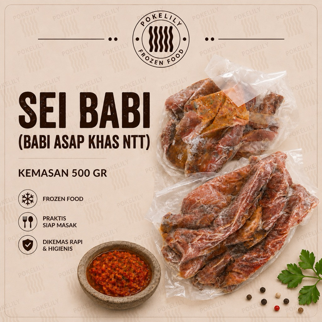 DAGING SEI BABI 500gr SE'I BABI MAKANAN KHAS NTT ASAP WANGI ASLI KUPANG BABI PORK KULINER INDONESIA 