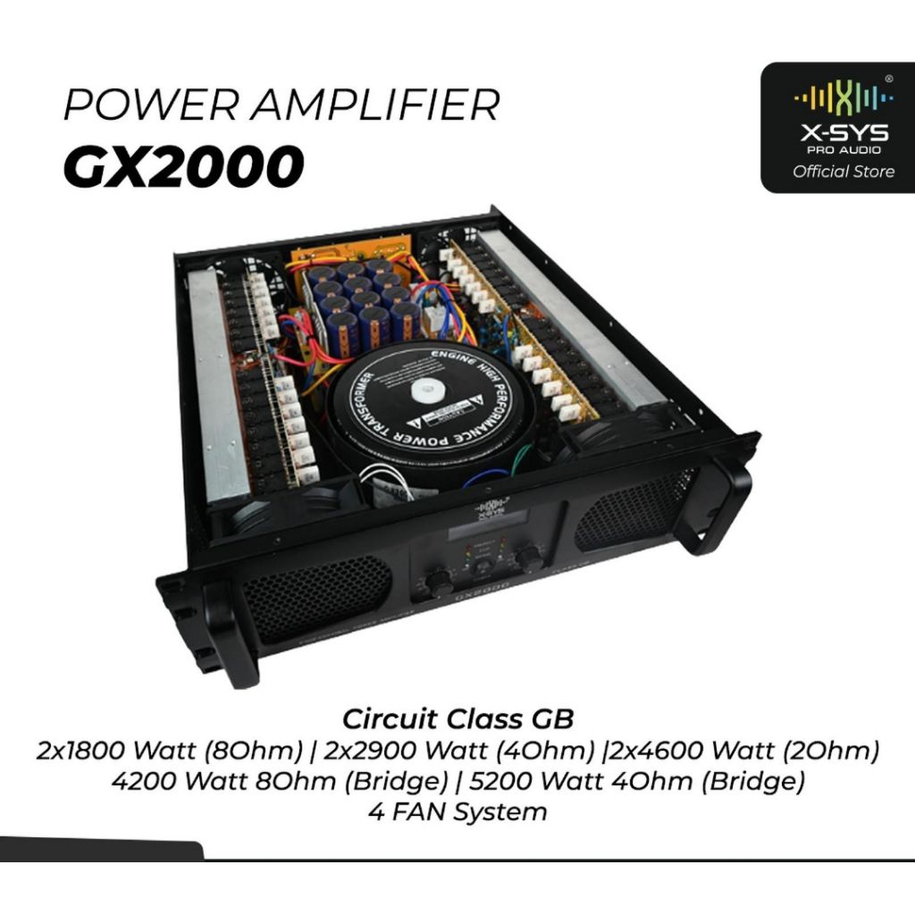 POWER AMPLIFIER XSYS CLASS GB, TYPE GX 20000 original 2x1800watt