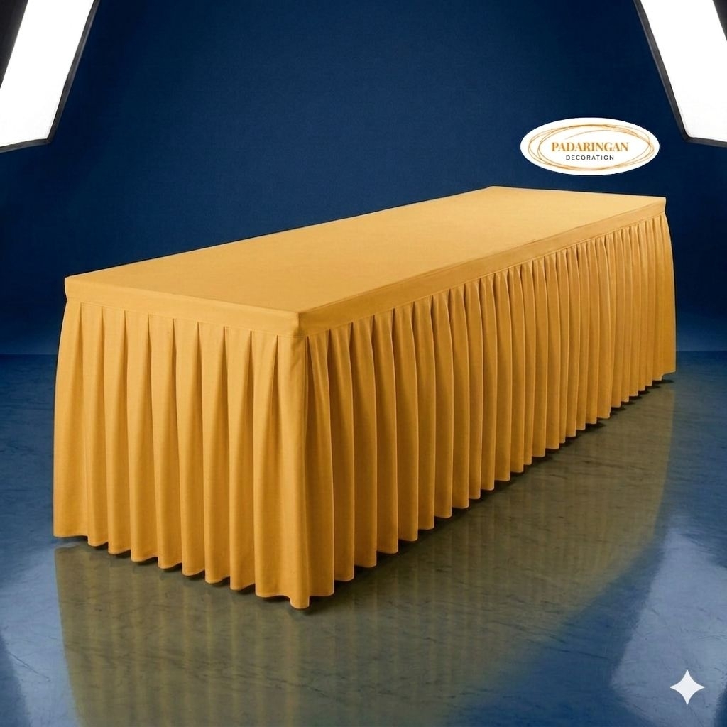 Cover Meja Rempel Premium/Prasmanan/Hotel/Catering dll ~ 150cm