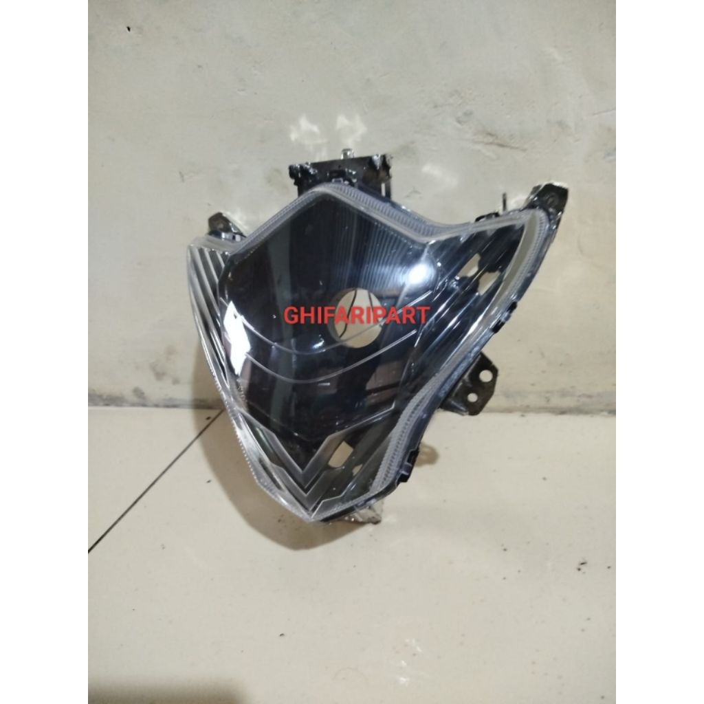 Kedok Reflektor Lampu Depan Satria FU Facelift 2014-2015 Custom Dudukan H4 Siap Pasang