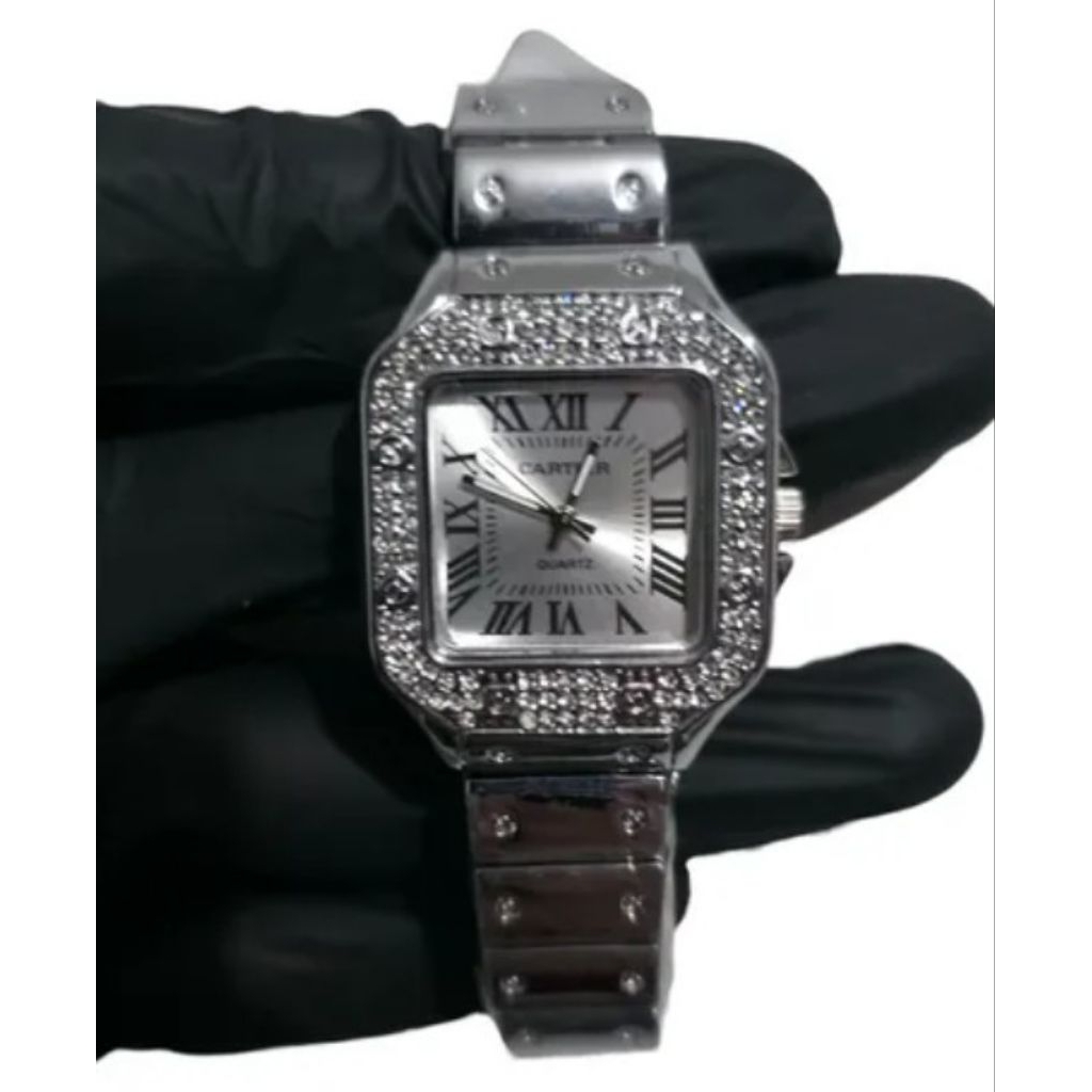 Reloj Cartier Silver Women Watch Jam Tangan Wanita Reloj Cartier Silverr