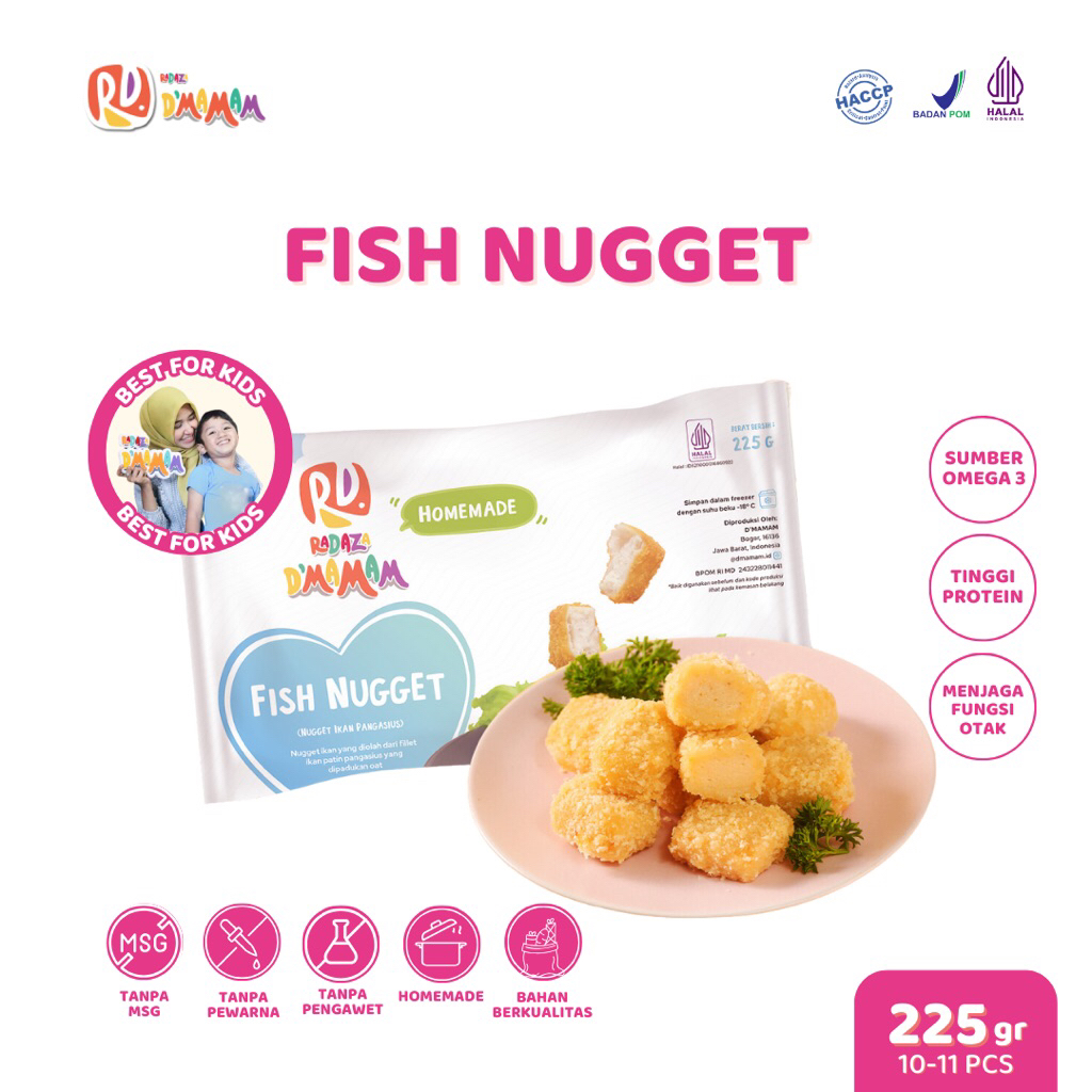 HEALTHY FROZEN FOOD D'MAMAM FISH NUGGET HALAL / NON MSG / IKAN DORI
