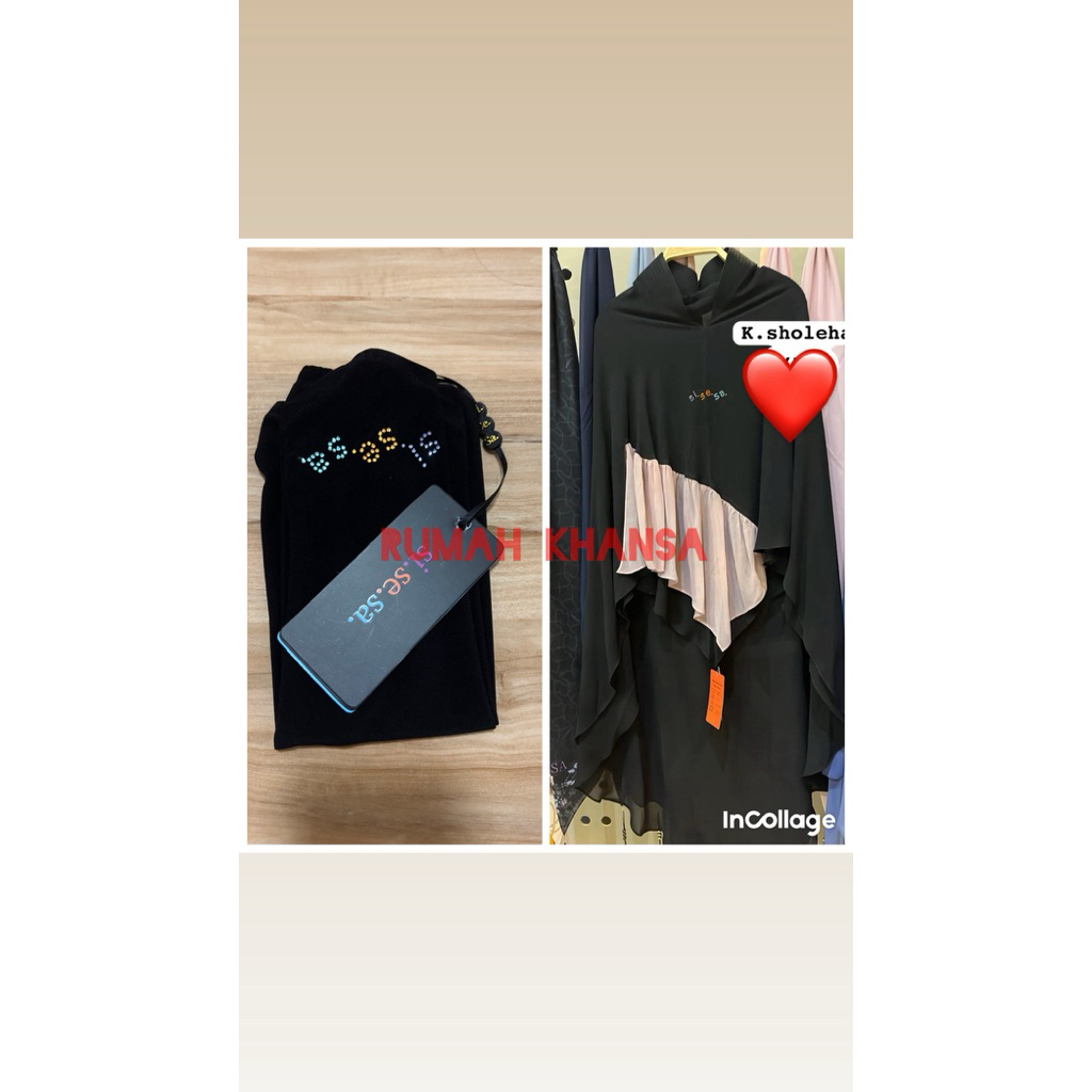 New With Tag paket hemat SISESA khimar+handsock black polos