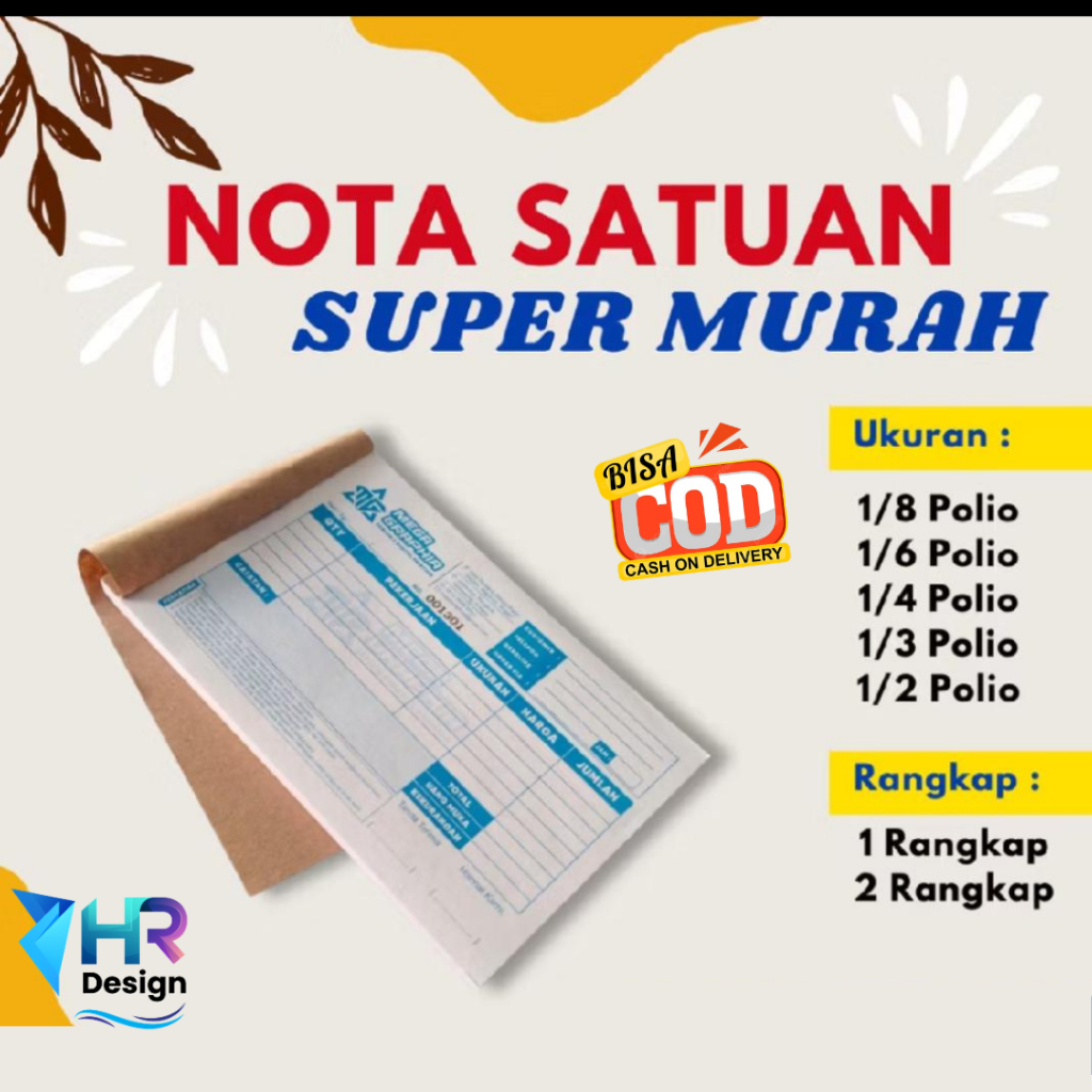 Nota Custum Toko Emas Nota Apotek Nota Rumah Makan
