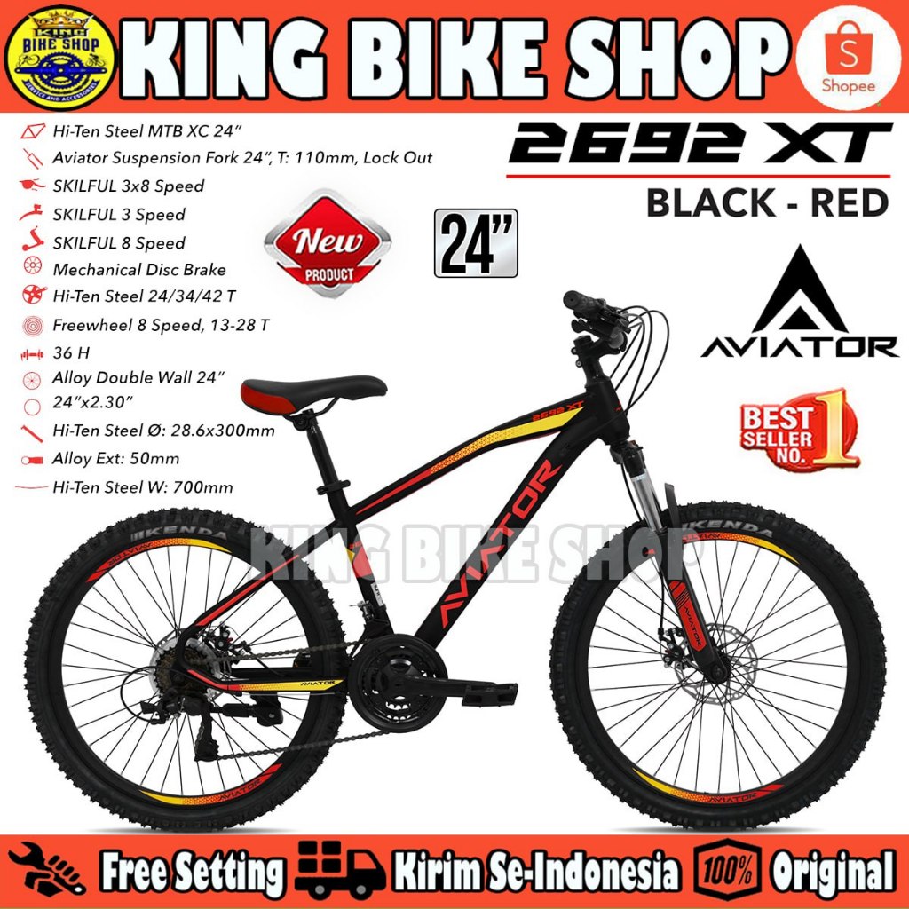 PROMO Sepeda Gunung MTB AVIATOR 2692 XT 26 Inch 8 Speed