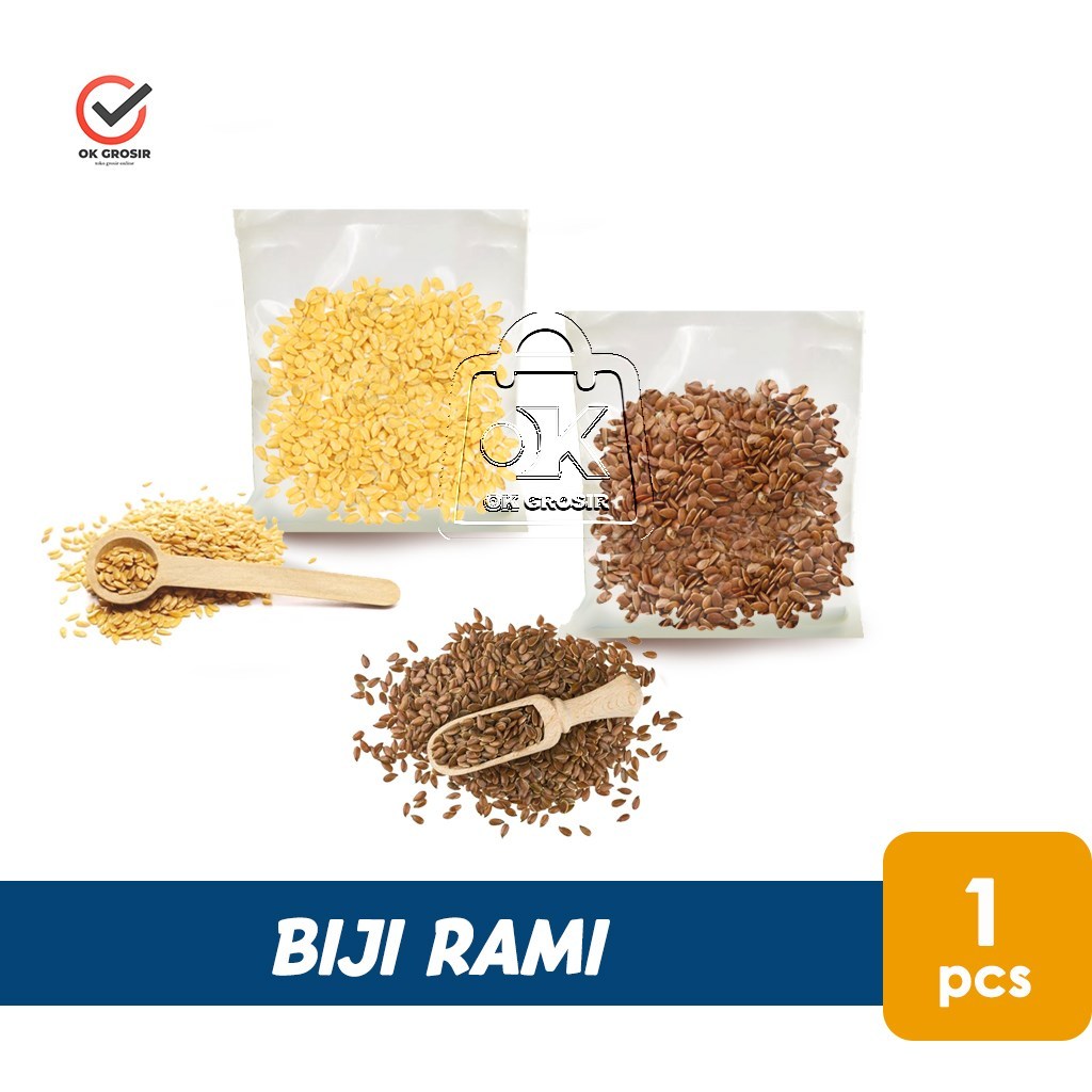 Biji Rami Flaxseed Brown Gold Golden Superfood Biji Rami Emas Coklat Utuh (1 pcs)