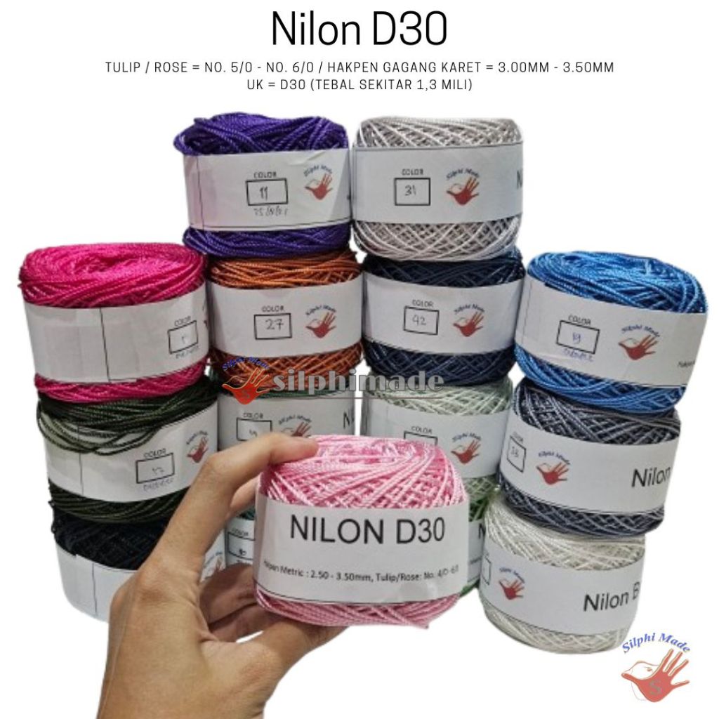 Benang Nilon D30 - Benang Rajut Nylon | Cocok untuk Tas Dompet Aksesoris Rajut