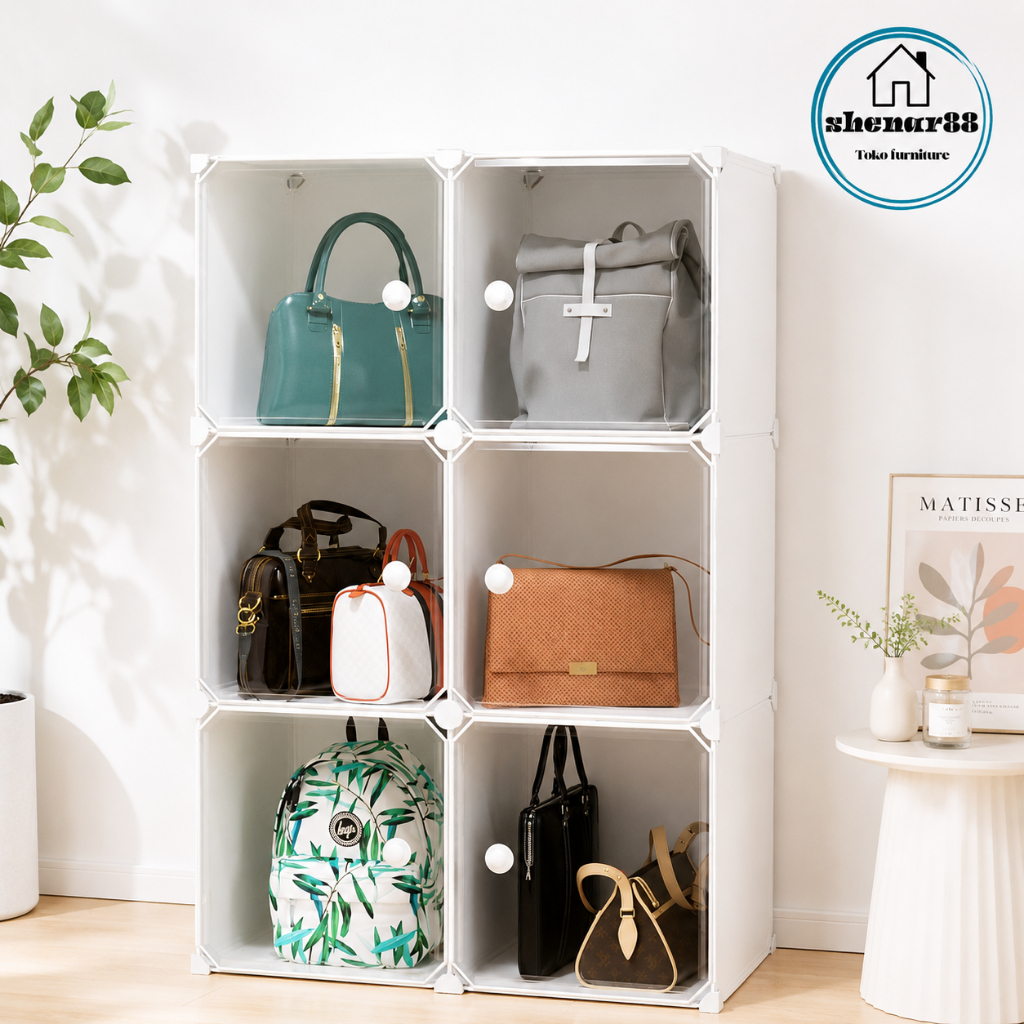 Lemari Plastik /  Lemari Baju / Lemari Plastik Susun Rak Tas Lemari Portable