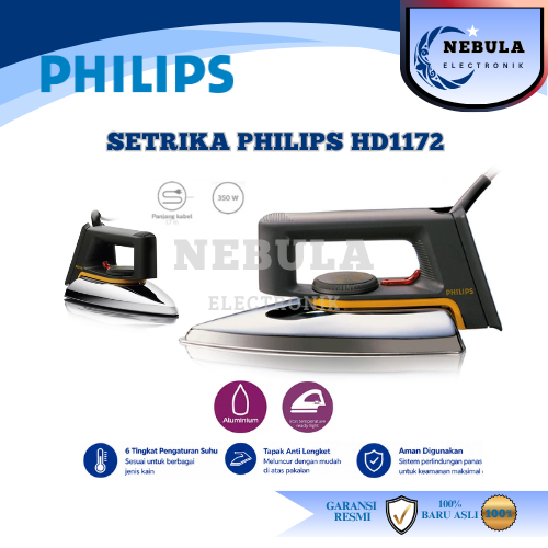 SETRIKA PHILIPS CLASSIC HD 1172 / PHILIPS SETRIKA HD1172 / PHILIPS SETRIKA HD1172 DRY IRON