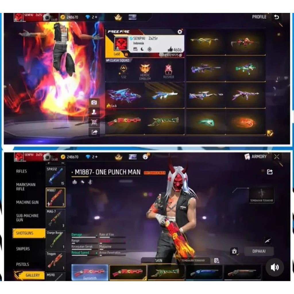 jual akun free fire terbaru sultan