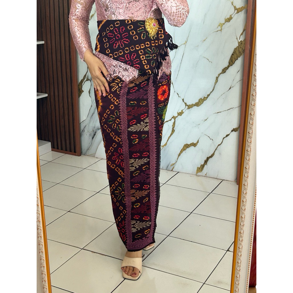 Ready Jumputan Sutra Tumpal Songket Set Sld