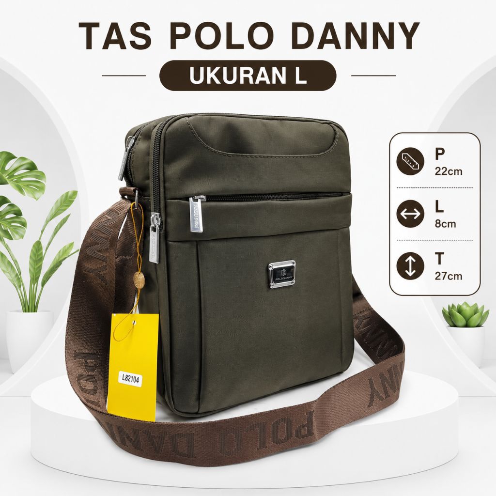 TAS SELEMPANG POLO DANNY SIZE L. TAS POLO DANNY ORIGINAL UKURAN BESAR