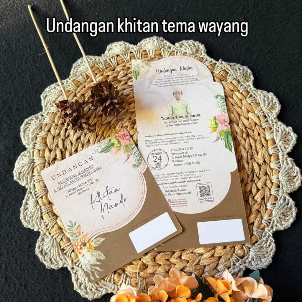 Undangan Khitan Tema Wayang Dengan Foto