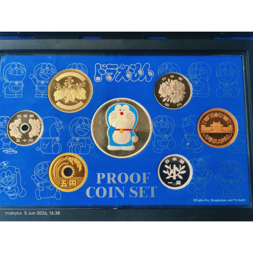 Silver Fine Perak Murni Set Koin Proof Doraemon Jepang edisi Anniversary ke 35th 2005