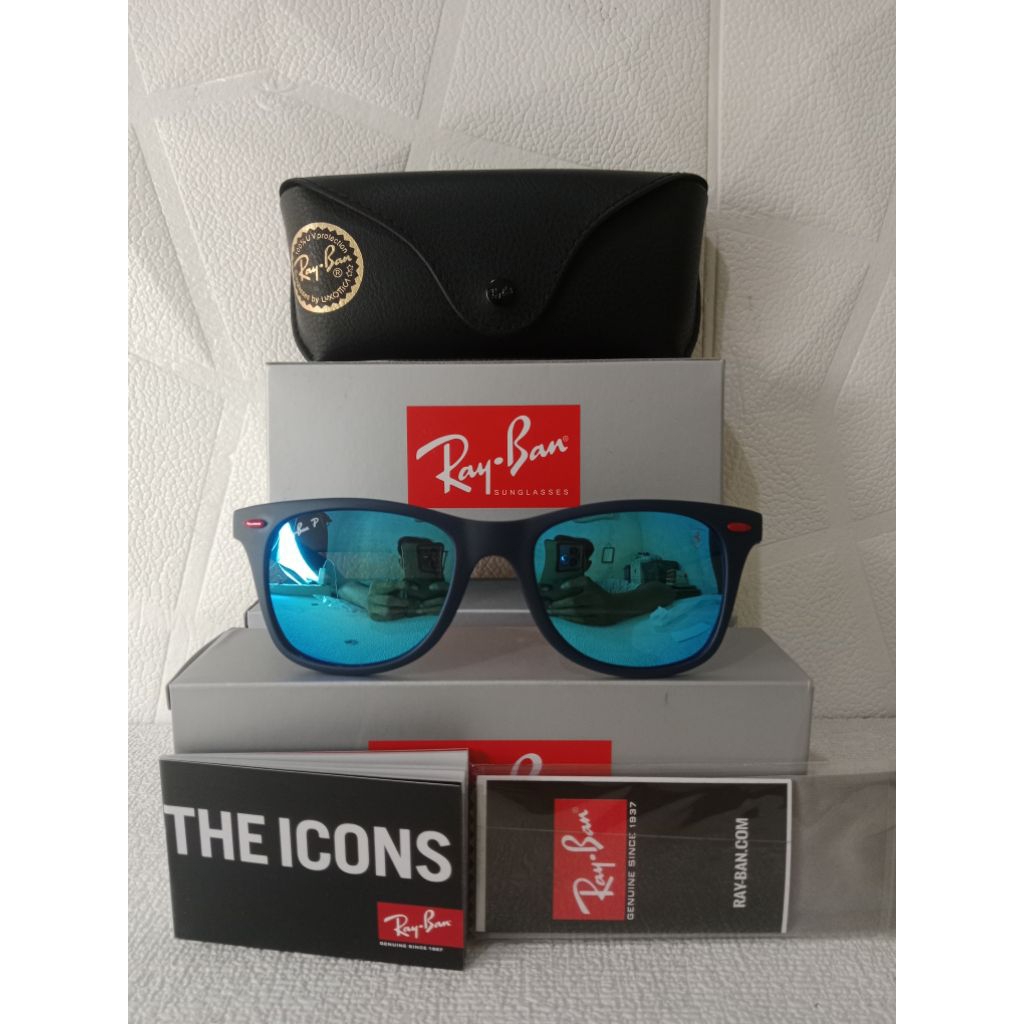 Kacamata Rayban Scuderia Ferari RB4195M Lensa Blue Flash Original
