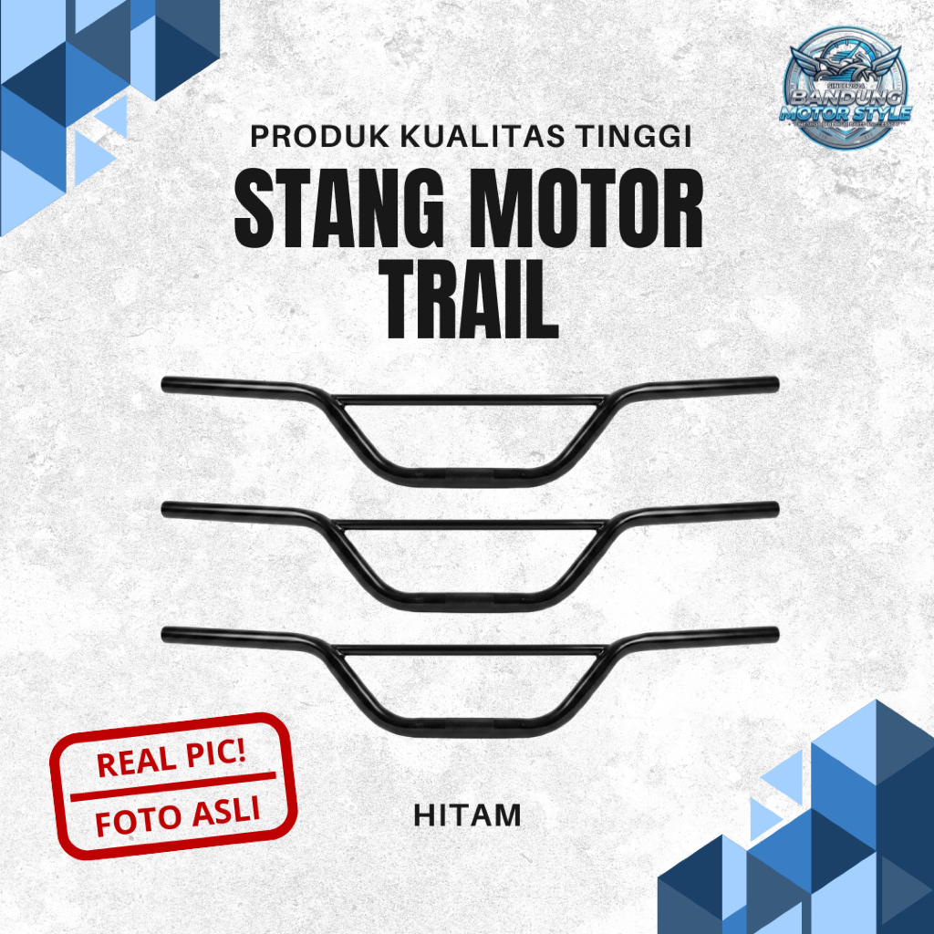 STANG MOTOR TRAIL (HITAM) KUALITAS TINGGI PREMIUM REAL PICTURE