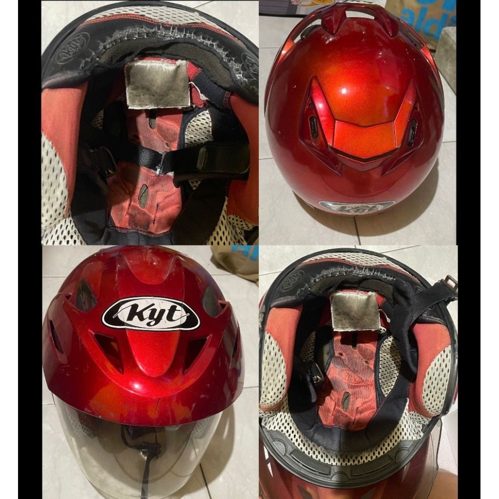 helm kyt old merah bekas