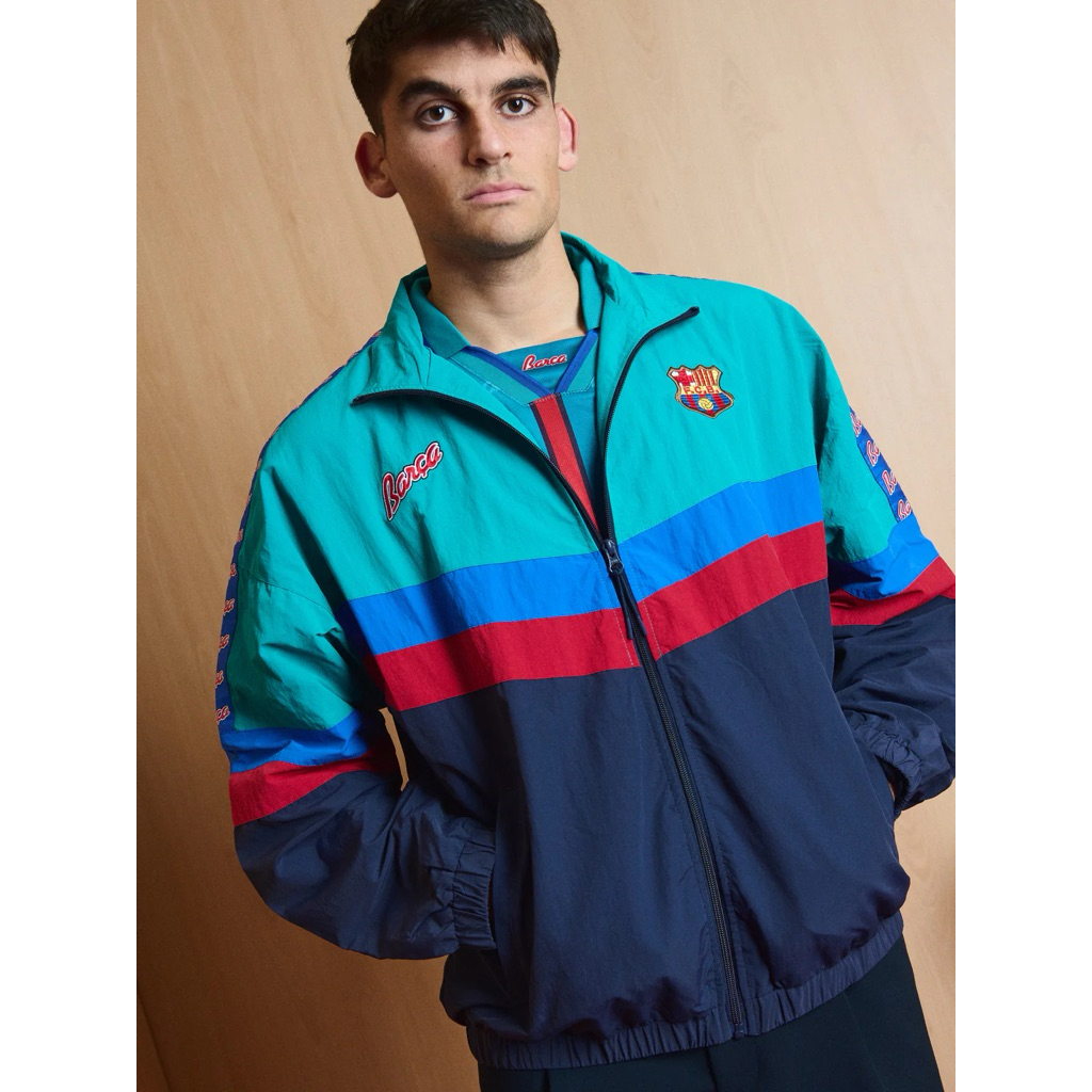 Barcelona FC Retro Jacket | Retro | Vintage Edition | Jersey Bola | Authentic Jersey | Tracktop Jack