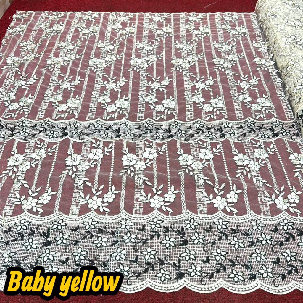 kain tile bordir motif Sapto bunga mawar/ kain Sapto garde terbaru premium