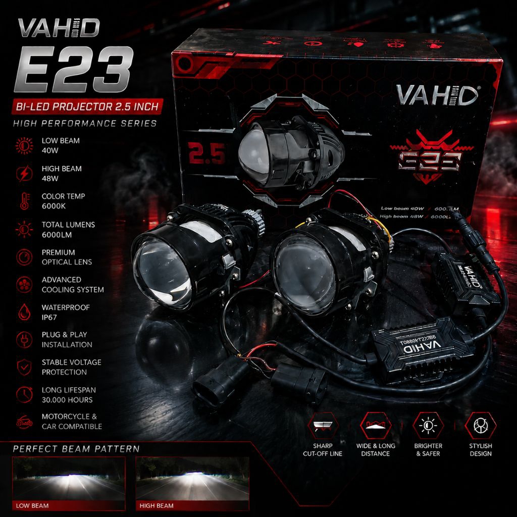 E23 | Lampu Biled Projie 2.5 inch | Lampu Projie Biled Projector | Vahid E23 | Vahid Original