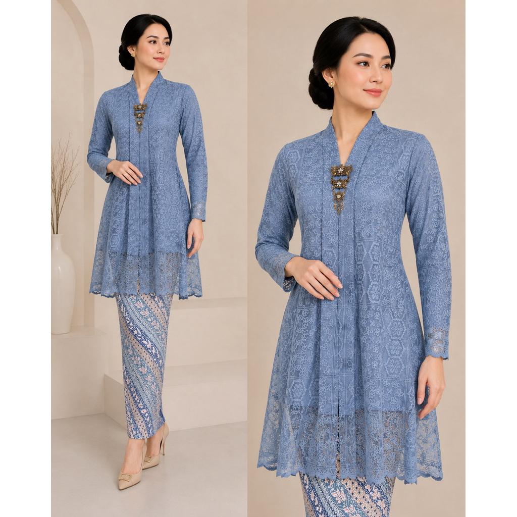 Kebaya tunik Modern 2025 Kebaya Modern kebaya wisuda bahan brokat model tunik payet
