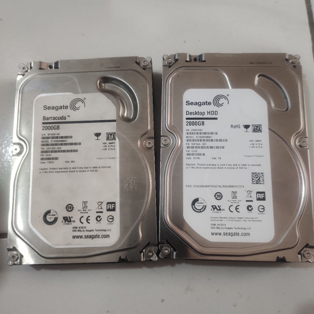 hdd seagate 2tb  2 pcs rusak