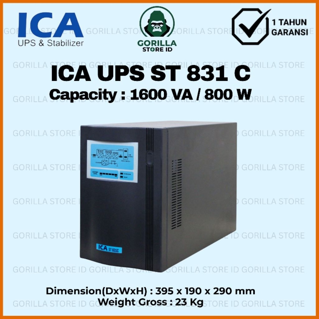 UPS ICA ST831C Capacity 1600VA 800W