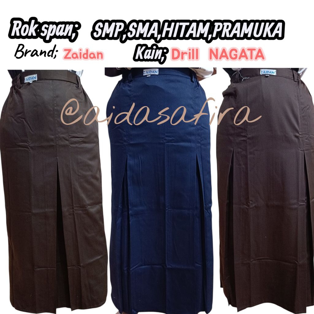 (ZAIDAN) ROK PRAMUKA SPAN BELAH 1 DEPAN/ROK PRAMUKA SPAN BELAH 2 DEPAN/ROK PRAMUKA SPAN SMA/ROK PRAM