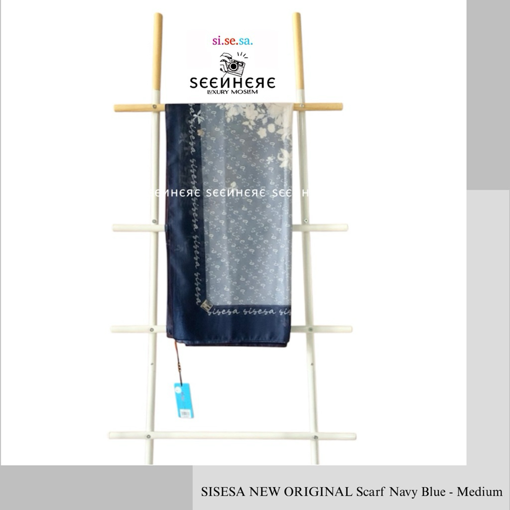 SISESA NEW ORIGINAL GUARANTEED - Scarf Navy Blue (Medium) No Swarovski
