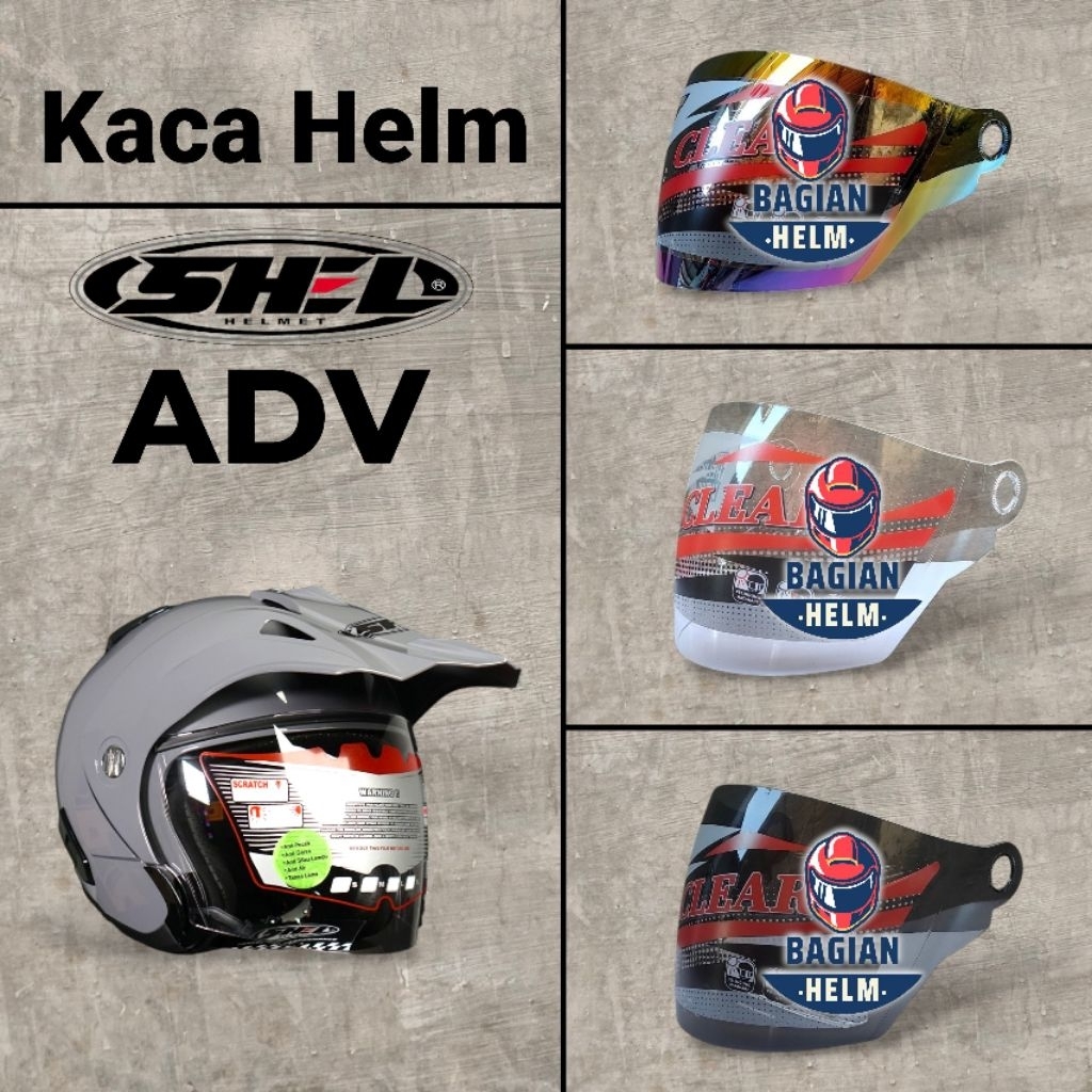 BAGIANHELM Kaca Helm SHEL ADV Visor Helm Shel Adv Bening Hitam Pelangi Anti Pecah Anti Silau