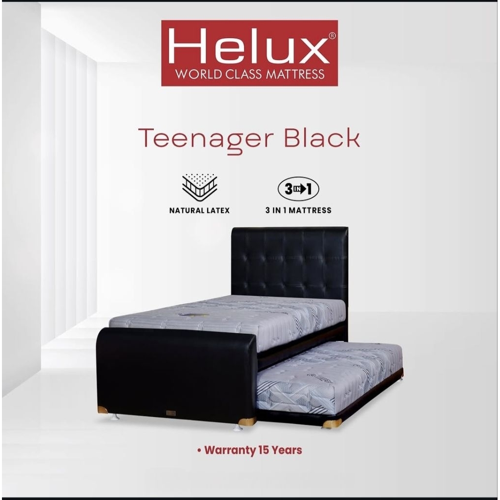 springbed bed 3 in 1 bed sorong kasur anak Helux Teenager latex 120x200 100x200 garansi 15 tahun