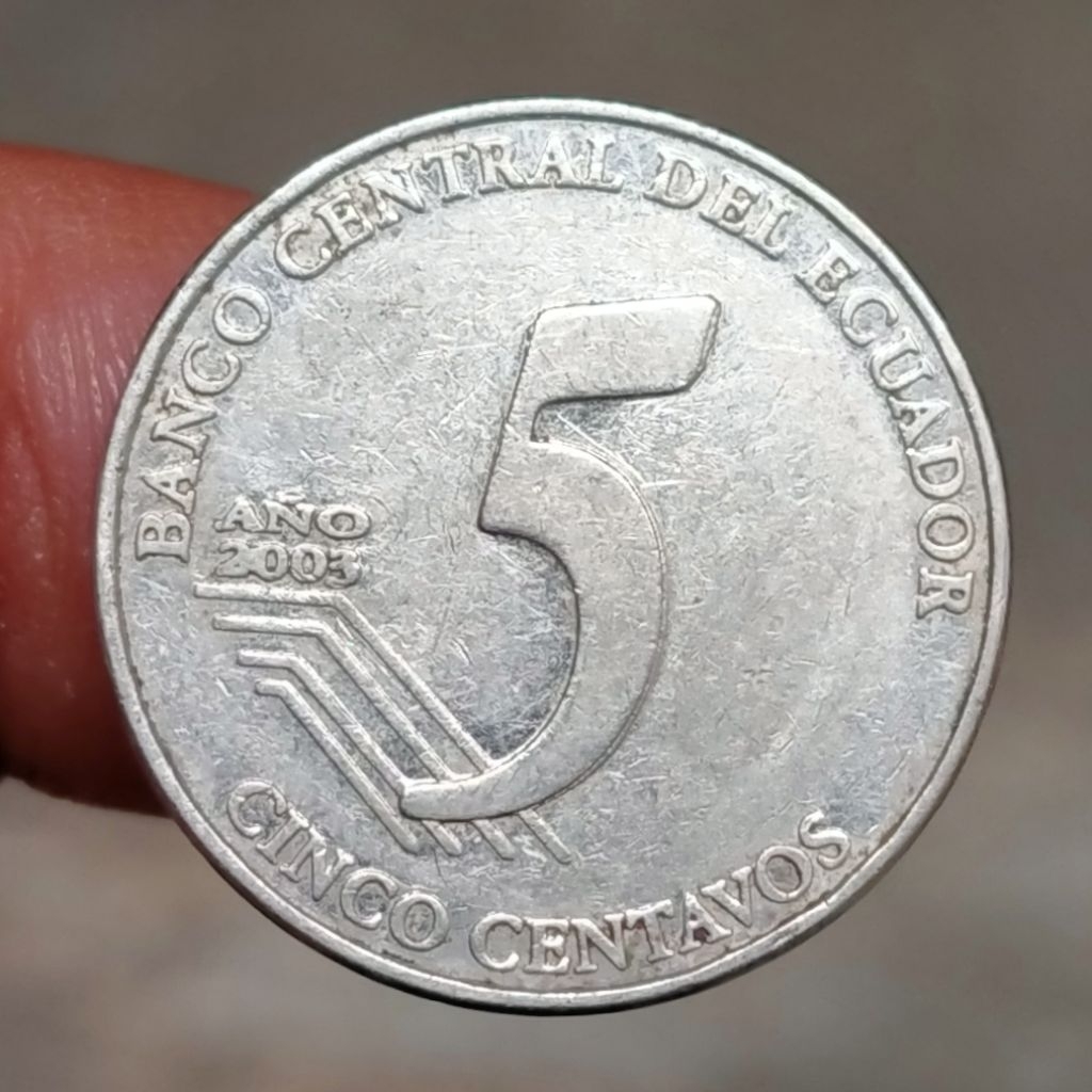 Koin Kuno Ecuador 5 Centavos tahun 2003