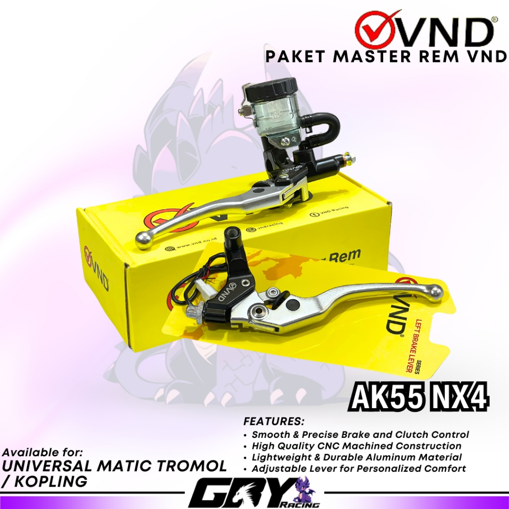 VND Racing Paket Master Rem AK55 NX4 Kanan Kiri Single Tabung Master Rem Tabung Pisah Original VND