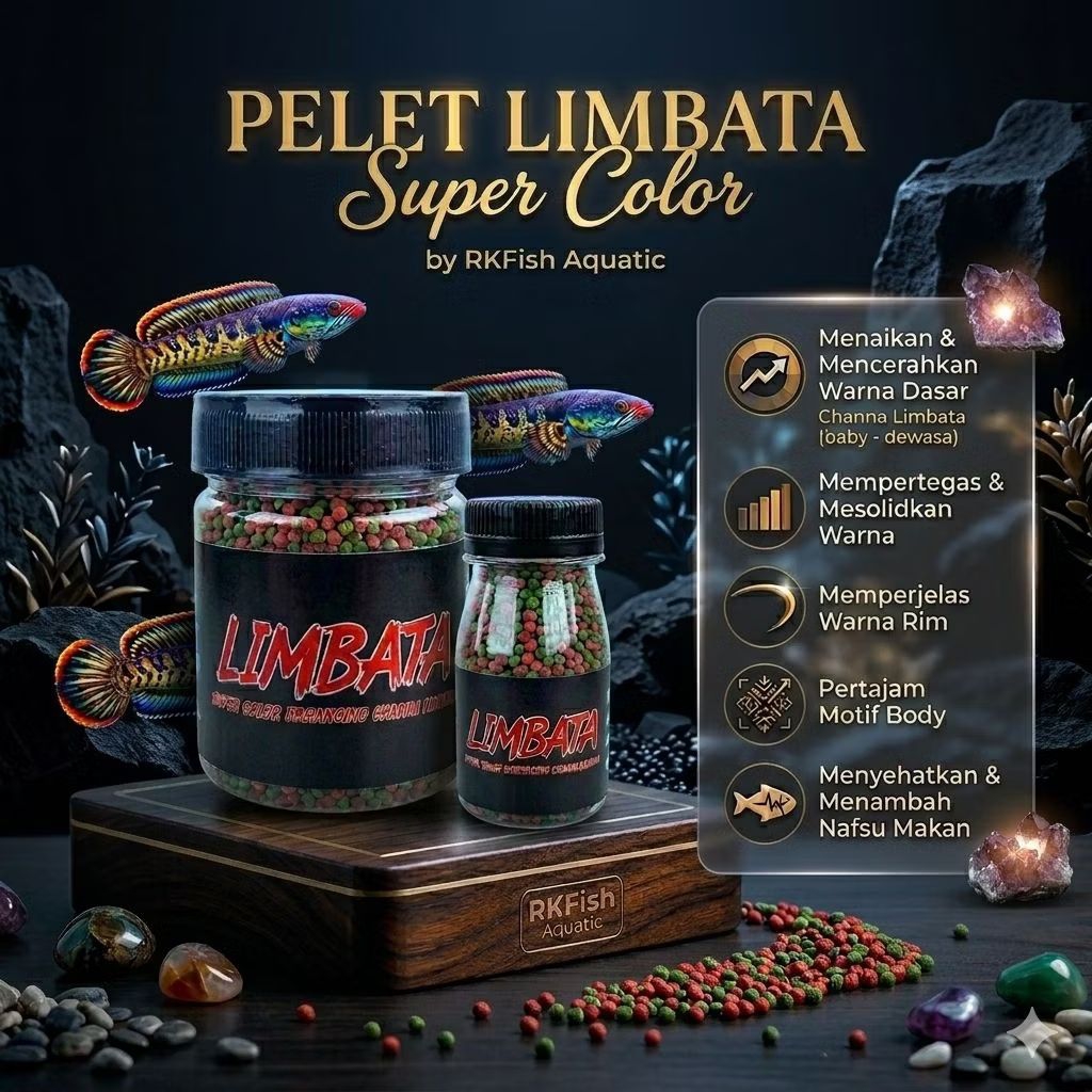 Pelet Limbata Super Color RKFish Aquatic Pakan Channa Limbata
