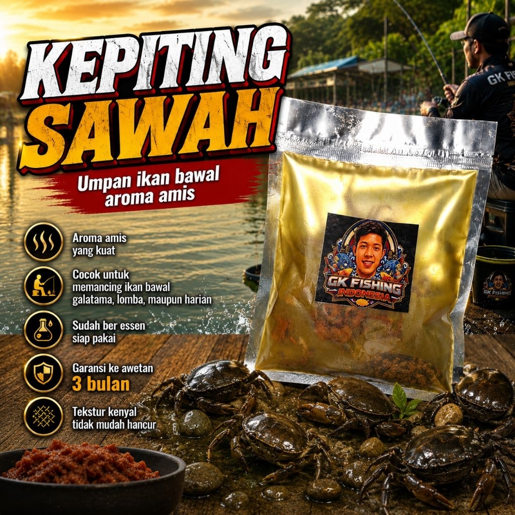 Umpan mancing galatama ikan bawal yuyu sungai