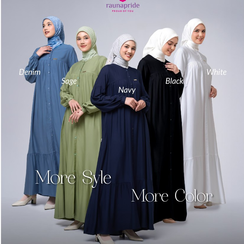 RAUNA GAMIS RGD 112 B - gamis dewasa - DRESS MUSLIM - GAMIS KULIAH || KERJA