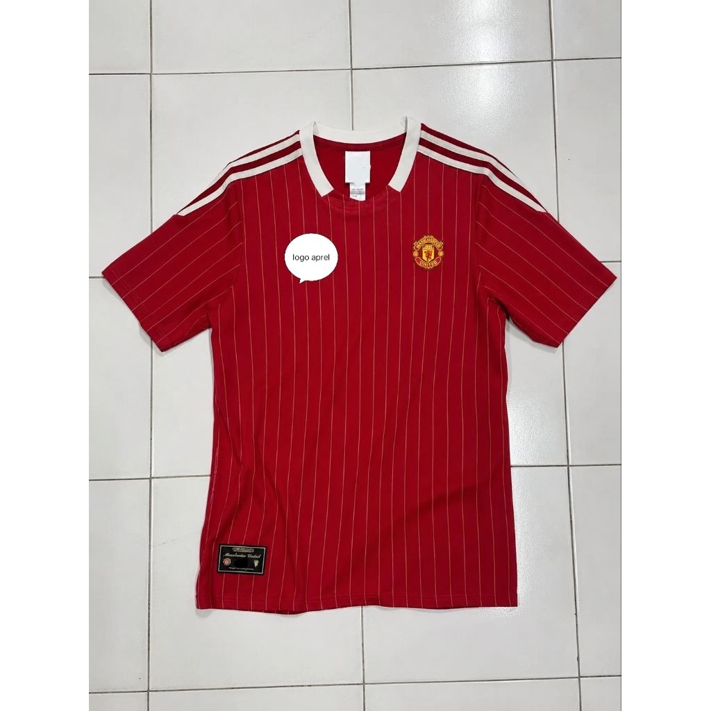 Jersey Manchester United Terrace Icons Merah Putih Retro Premium Pria Wanita MU Vintage Casual Footb