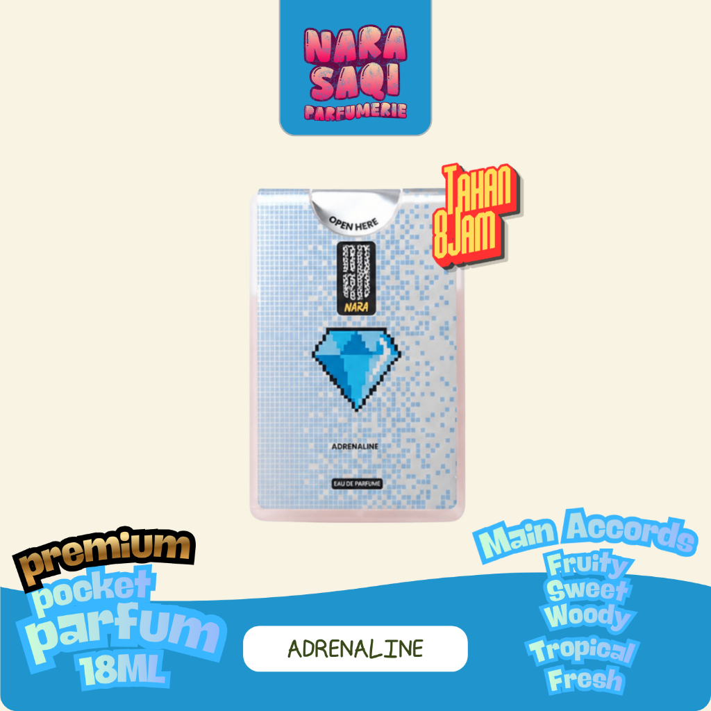 Parfum Pria Tahan Lama NARASAQI Adrenaline 18ml | Pocket Parfum Premium Fruity Woody Fresh
