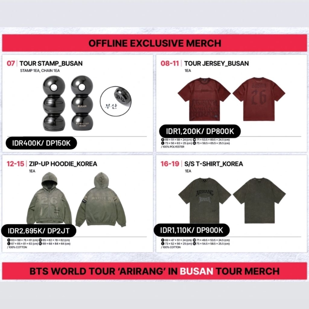 OFFICIAL BTS WORLD TOUR ARIRANG MERCH BUSAN LIMITED VER.