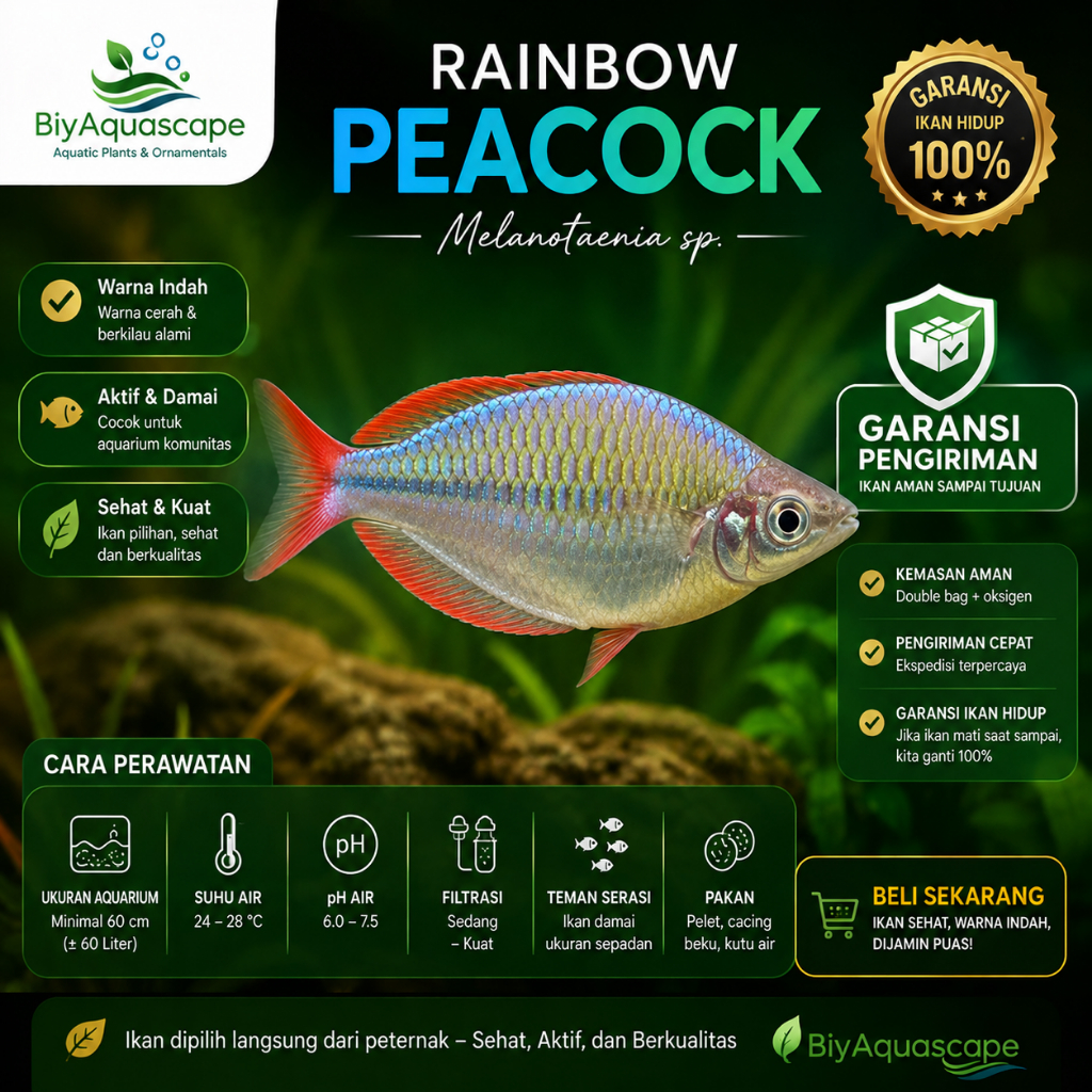 IKAN HIAS RAINBOW PEACOCK