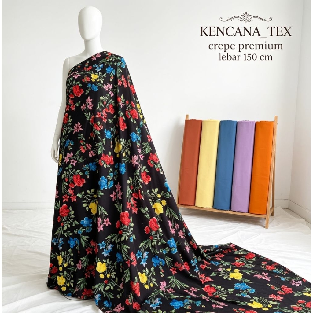 kain crepe diamond - kain crepe motif - kain crepe premium motif