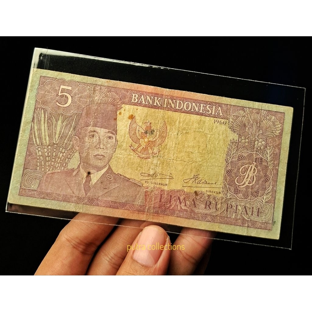 uang 5 rupiah seri sukarno 1960 asli