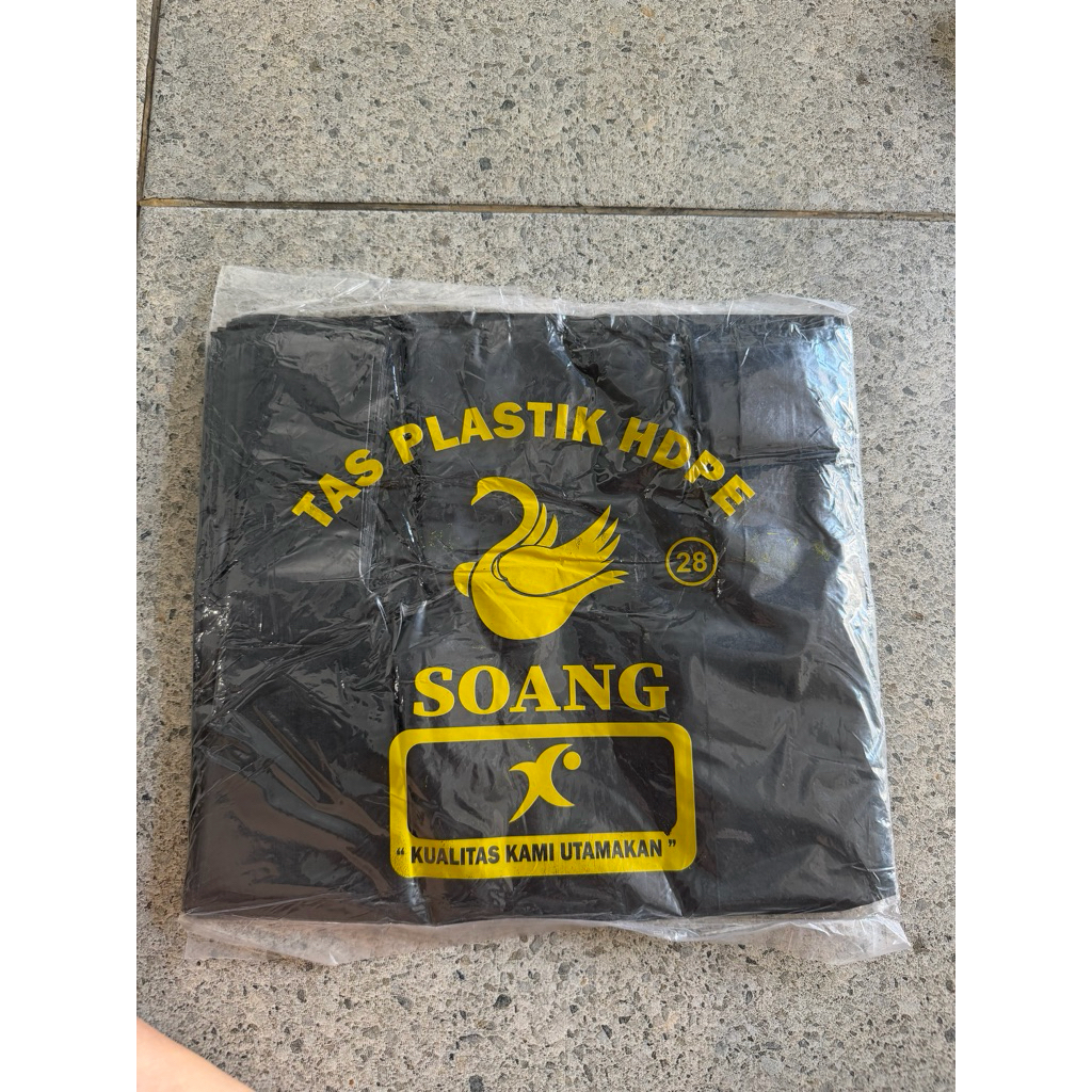 kantong kresek 300 gr merk soang tebal tersedia uk 17,24,28,35,40,50