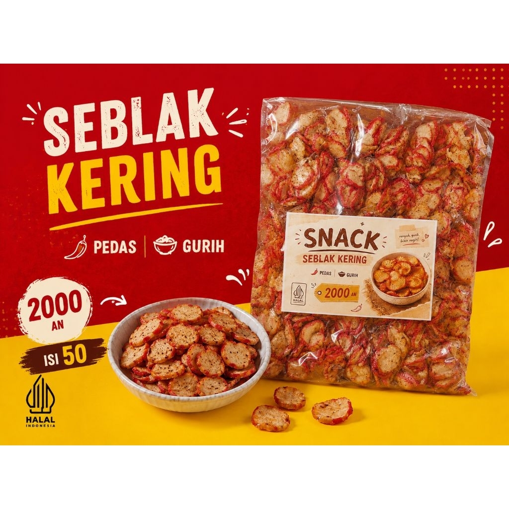 JAJANAN KERUPUK SEBLAK KERING ISI 50 2000AN MURAH UNTUNG