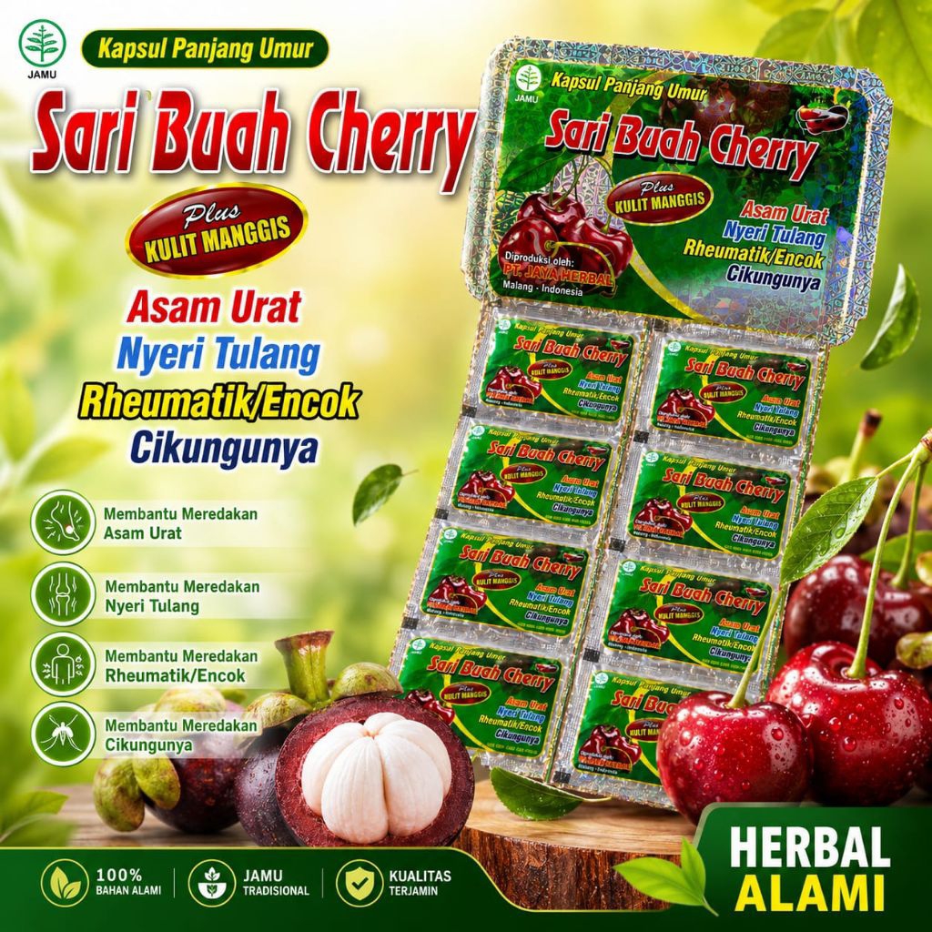 Sari Buah Cherry Plus Kulit Manggis || herbal alami kemasan renceng