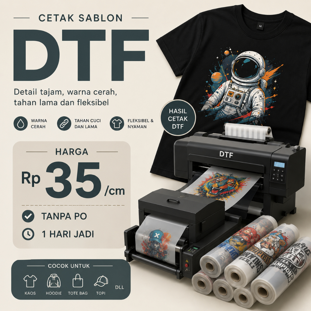Film DTF Meteran / Sablon DTF / Setrika 58 x 100 / DTF Meteran