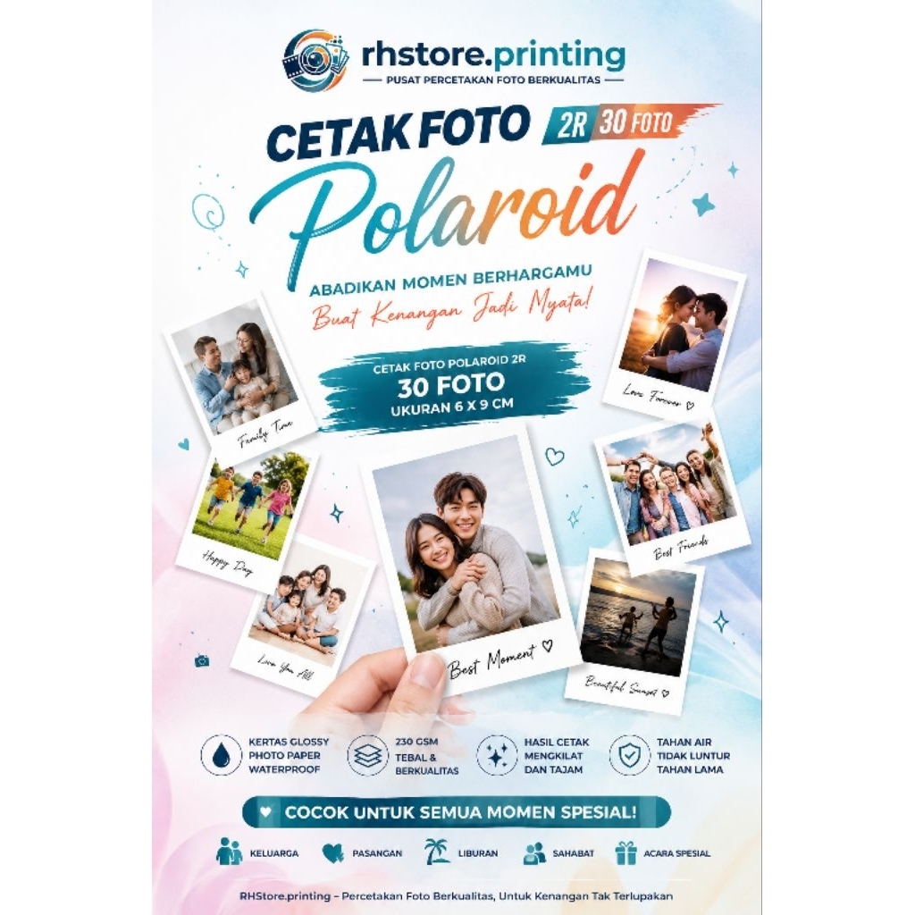 CETAK FOTO POLAROID 2R 30FOTO